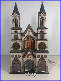 Dept 56 Old Trinity Church 1998 Stained Glass Free Shipping