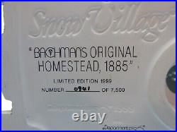 Dept 56 Original Snow Village Bachman's Original Homestead 55118 Signed 941/7500