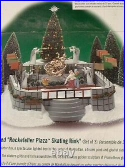 Dept 56 Rockefeller Plaza Skating Rink Christmas In City Rare Animated Musical