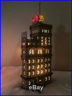 Dept 56 Times Tower Square Christmas Lighted Snow Village House 55510