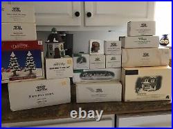 Dept 56 christmas in the city/Snow Village Lot Of 17 + Extras