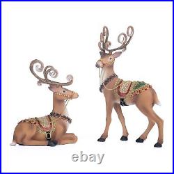 Katherine's Collection Christmas In The City Reindeer Set of 2 Assortment Brown