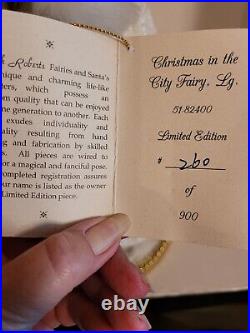 Mark Roberts Christmas in the City Fairy Large L E 260/900 Rare Tag Box