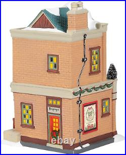 Porcelain Christmas in the City Village Model Railroad Shop Lit Building, 7.87