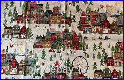 Pottery Barn Holiday Christmas in the City Queen Cotton Sheet Set Perfect