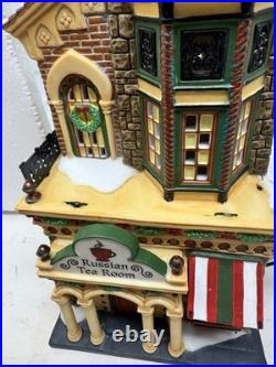 READ Dept 56 Christmas In The City Russian Tea Room GUARD RAIL NOT ATTACHED FLAW