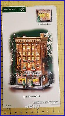 Rare Department 56 Christmas in the City Series Ferrara Bakery & Cafe 56.59272