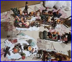 Vintage Christmas in the City Figurines Lot (47pcs) Hedges/tree/houses/horses