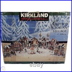Vntg Kirkland Christmas Set 37 Piece Handpainted Porcelain Lighted Village 59979