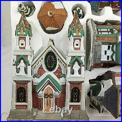 Vntg Kirkland Christmas Set 37 Piece Handpainted Porcelain Lighted Village 59979