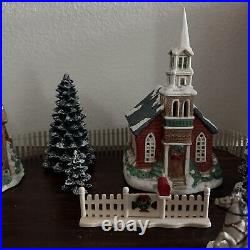 Vtg 1991 Mervyn's Village Square Christmas Starter Set With Additional Figures