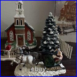 Vtg 1991 Mervyn's Village Square Christmas Starter Set With Additional Figures