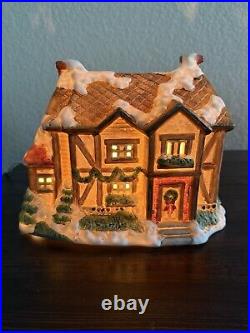 Vtg 1991 Mervyn's Village Square Christmas Starter Set With Additional Figures